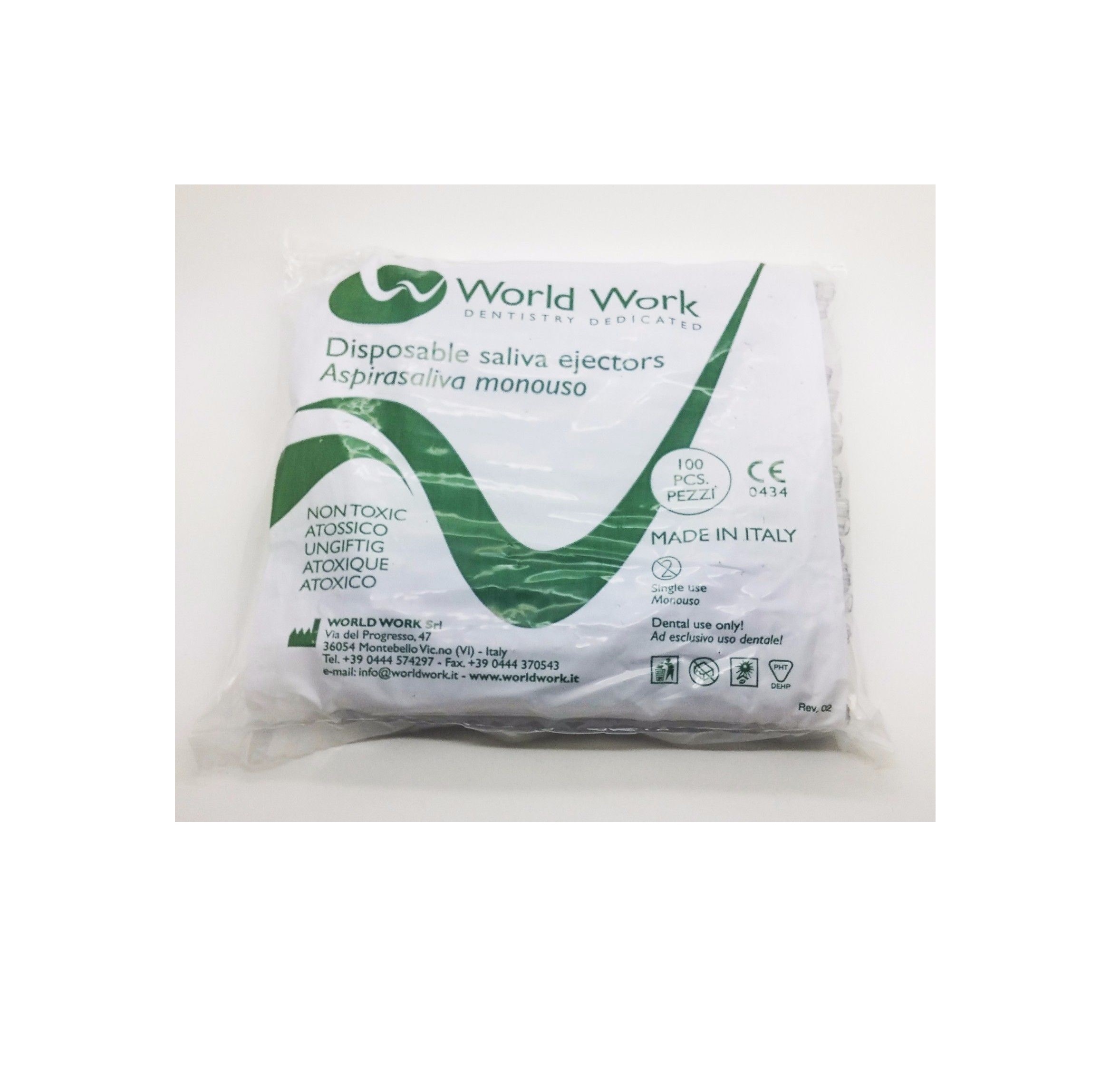 CANULE SALIVAIRE 15 CM – SACHET DE 100 PCS – Image 2