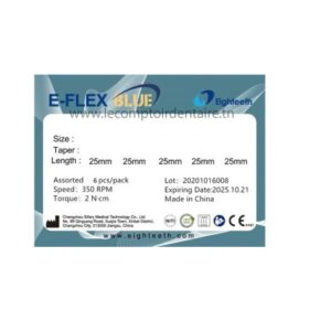 LIMES MECANISEE E-FLEX BLUE N°20/06 L25MM (PLAQUE DE 6 LIMES) - EIGHTEETH